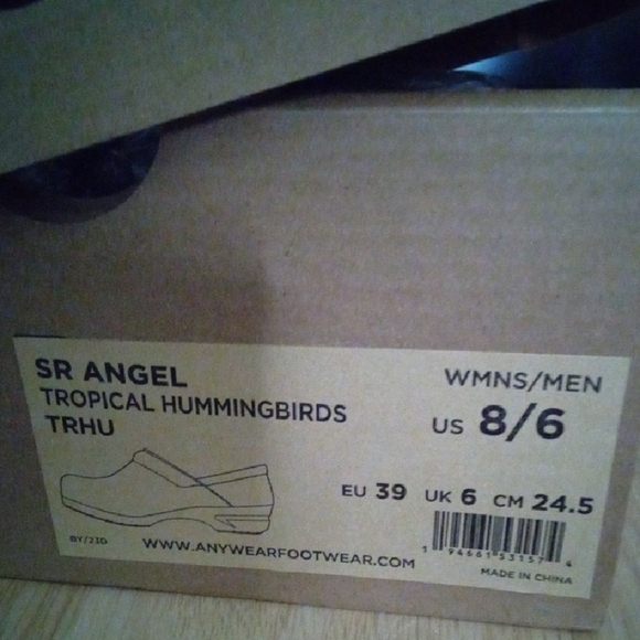 Anywear Women's Floral Clogs - Black and Pink - Picture 7 of 8